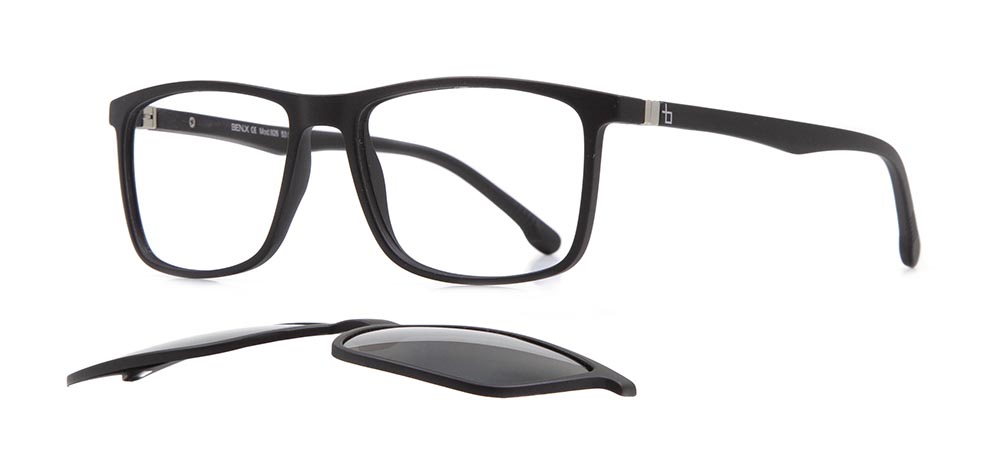 BENX FANTASIA Clipon Teenage Man Rectangular Full-Rimmed Ultem Polarize BXTR90 926-M06